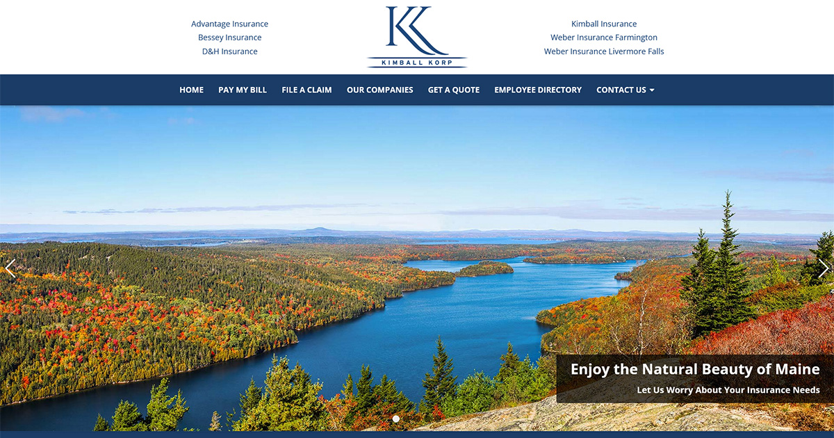 Kimball Korp Maine Insurance Agency offering Homeowners, Auto
